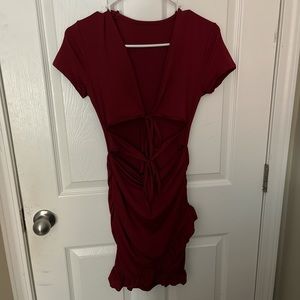 Red mini dress